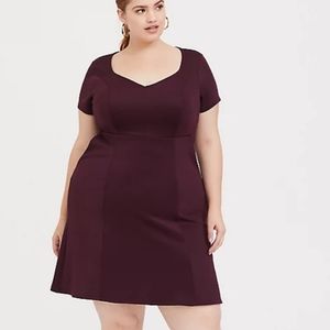 💣 2 for 20! 💣 Burgundy Scuba V-neck Dress